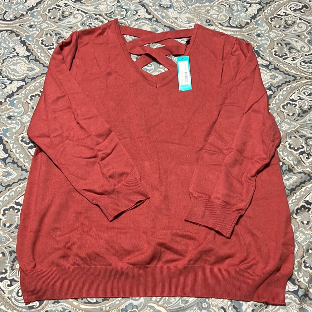 NWT Love Ellie criss cross sweater